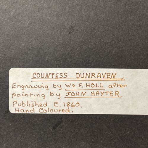 COUNTESS OF DUNRAVEN AFTER JOHN HAYTER HAND COLOURED ENGRAVING C 1841 - ADDITIONAL PHOTO 7