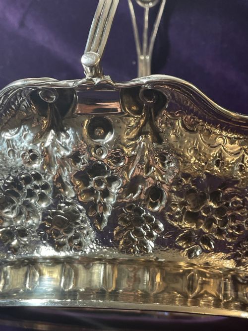 VICTORIAN SILVER BASKET HORACE WOODWARD CO EDGAR FINLEY HUGH TAYLOR 1890 - ADDITIONAL PHOTO 5