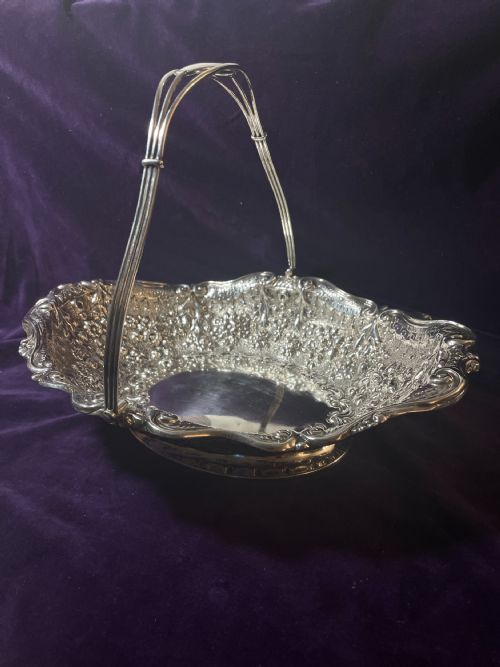 victorian silver basket horace woodward co edgar finley hugh taylor 1890 - CATEGORY: ANTIQUE SILVER - DATED 1890