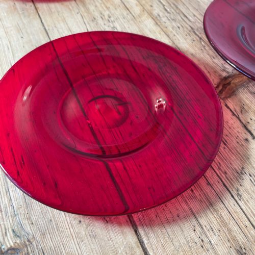 SET OF SIX EARLY 19TH C RUBY GLASS SIDE PLATES - ADDITIONAL PHOTO 4
