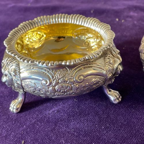 PAIR OF REGENCY SILVER SALTS BY ROBERT GAINSFORD SHEFFIELD C1820 - ADDITIONAL PHOTO 3