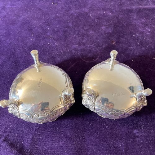 PAIR OF REGENCY SILVER SALTS BY ROBERT GAINSFORD SHEFFIELD C1820 - ADDITIONAL PHOTO 5