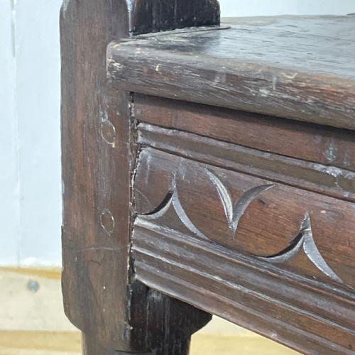 A RARE ORIGINAL 17TH C OAK WAINSCOT CHAIR - ADDITIONAL PHOTO 10