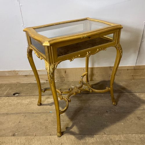 a late 19th c giltwood bijouterie vitrine table - CATEGORY: ANTIQUE TABLES - DATED 1880