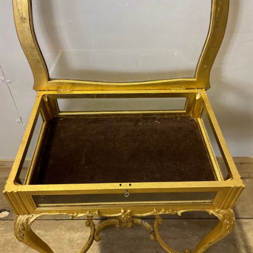 A LATE 19TH C GILTWOOD BIJOUTERIE VITRINE TABLE - ADDITIONAL PHOTO 2