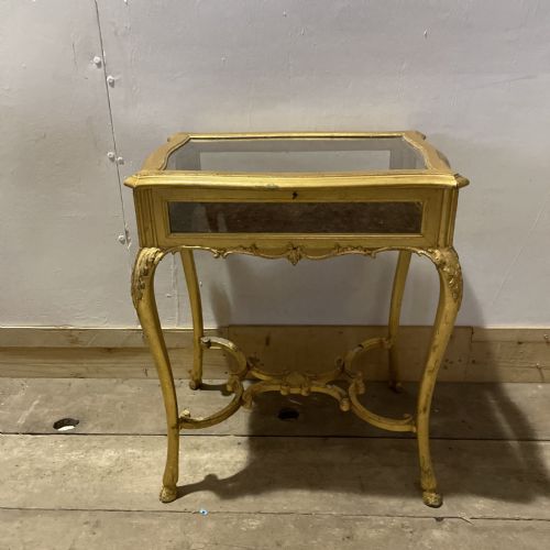 A LATE 19TH C GILTWOOD BIJOUTERIE VITRINE TABLE - ADDITIONAL PHOTO 1