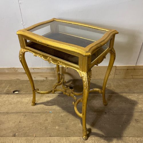 A LATE 19TH C GILTWOOD BIJOUTERIE VITRINE TABLE - ADDITIONAL PHOTO 7