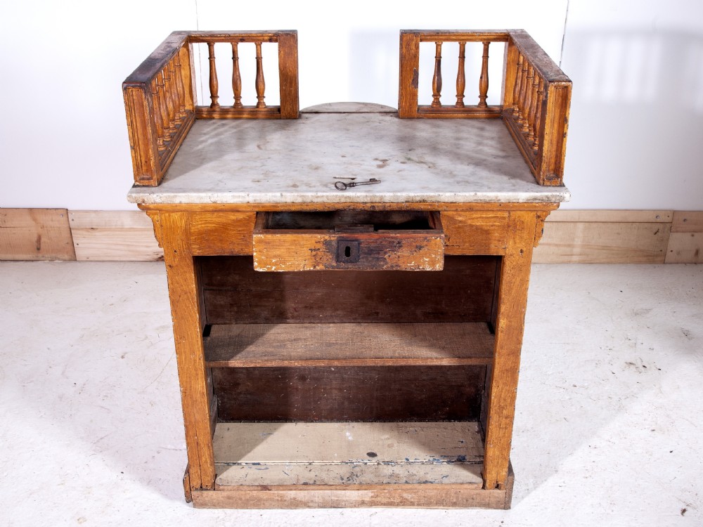 19th century marble top counter  View V