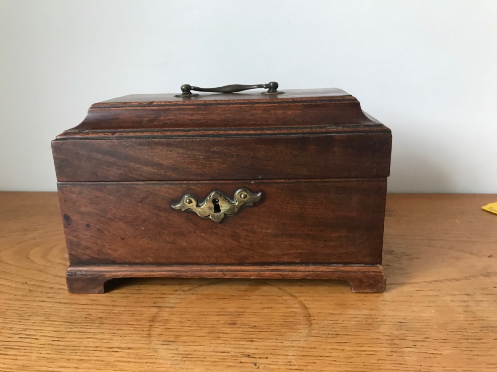 GEORGE III MAHOGANY CHIPPENDALE STYLE TEA CADDY