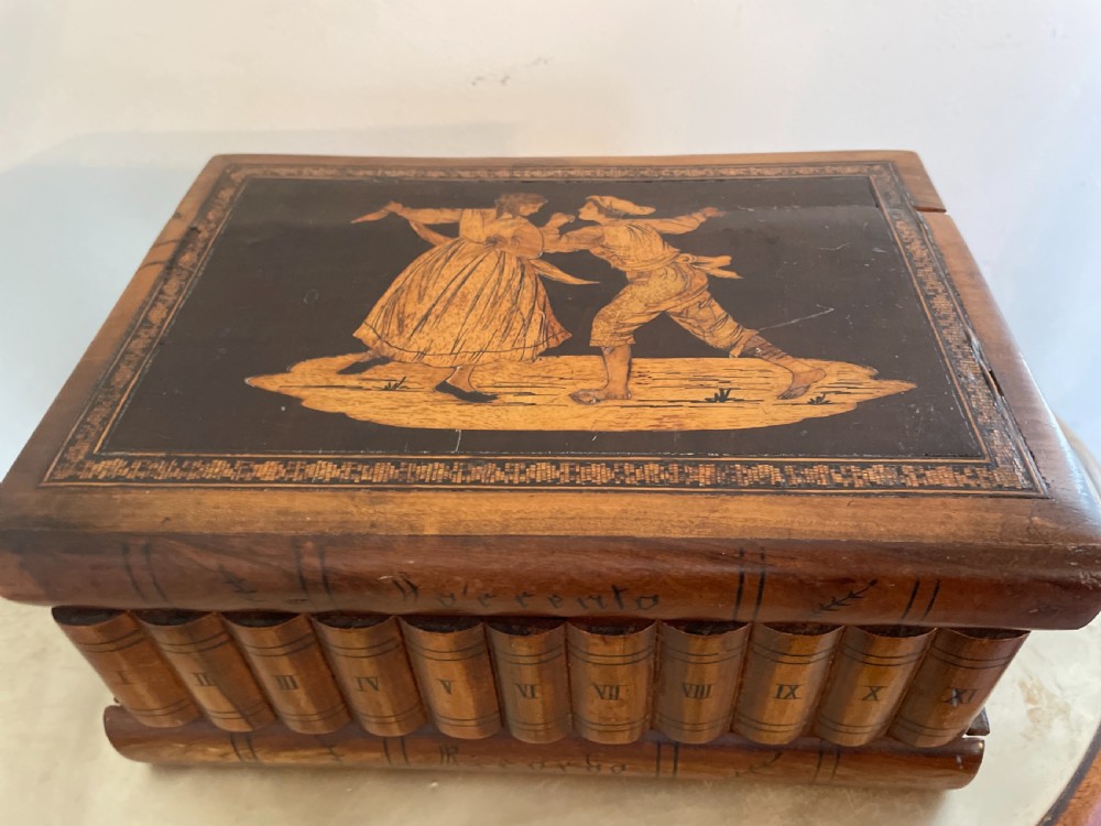 Antique Sorrento Ware marquetry box View II