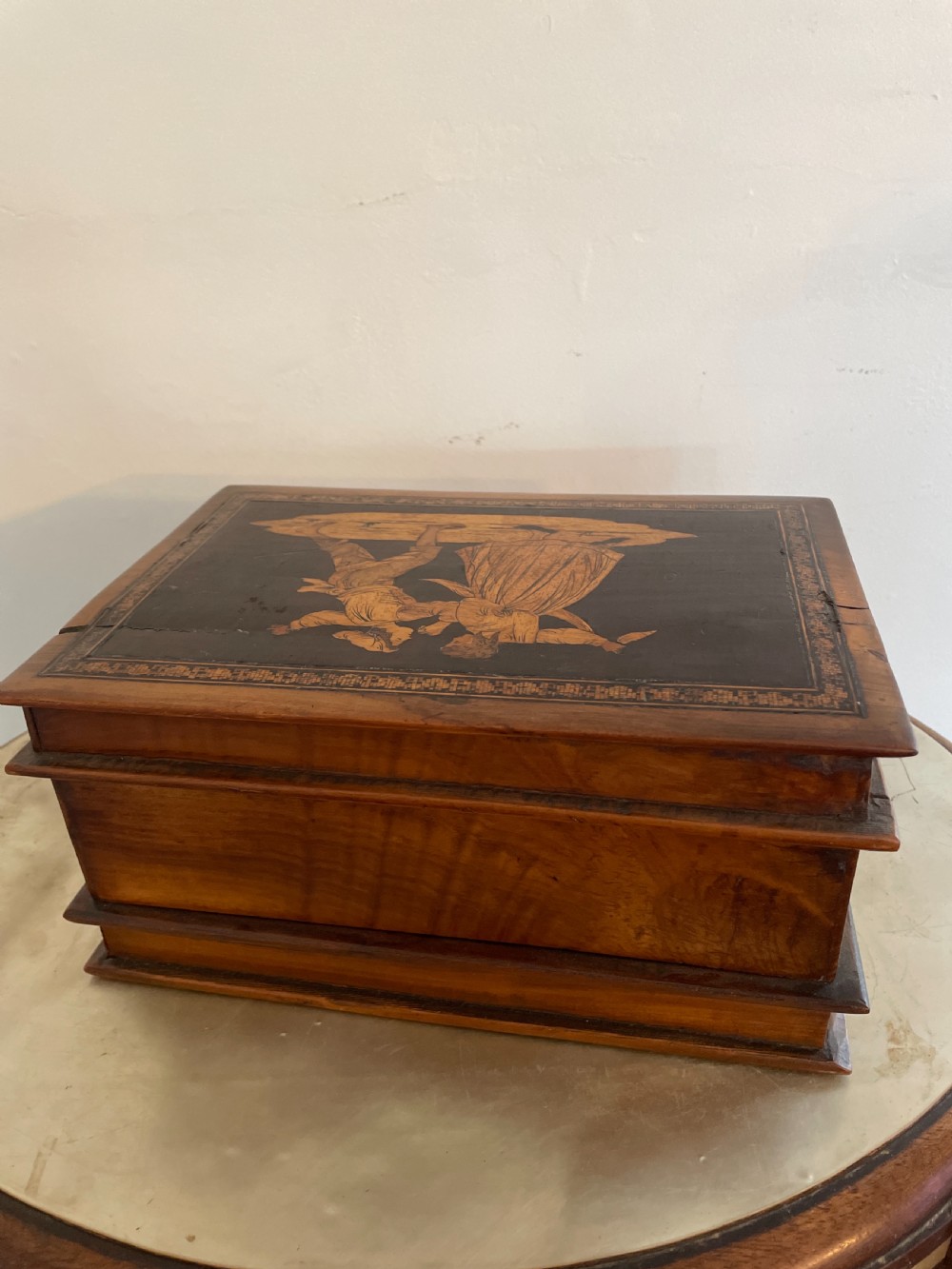 Antique Sorrento Ware marquetry box View V