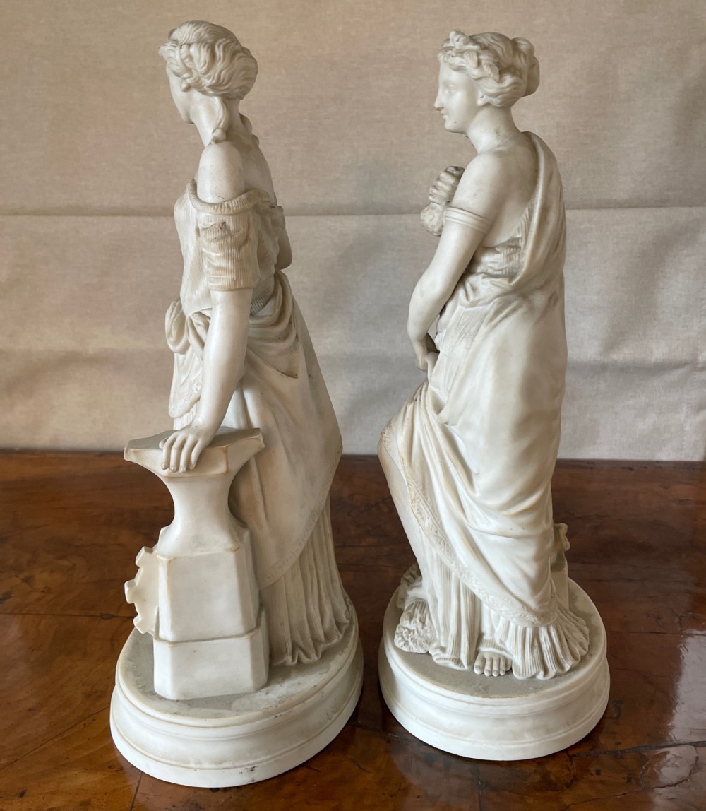 Pair of 19th-century Parian Ware figures View II