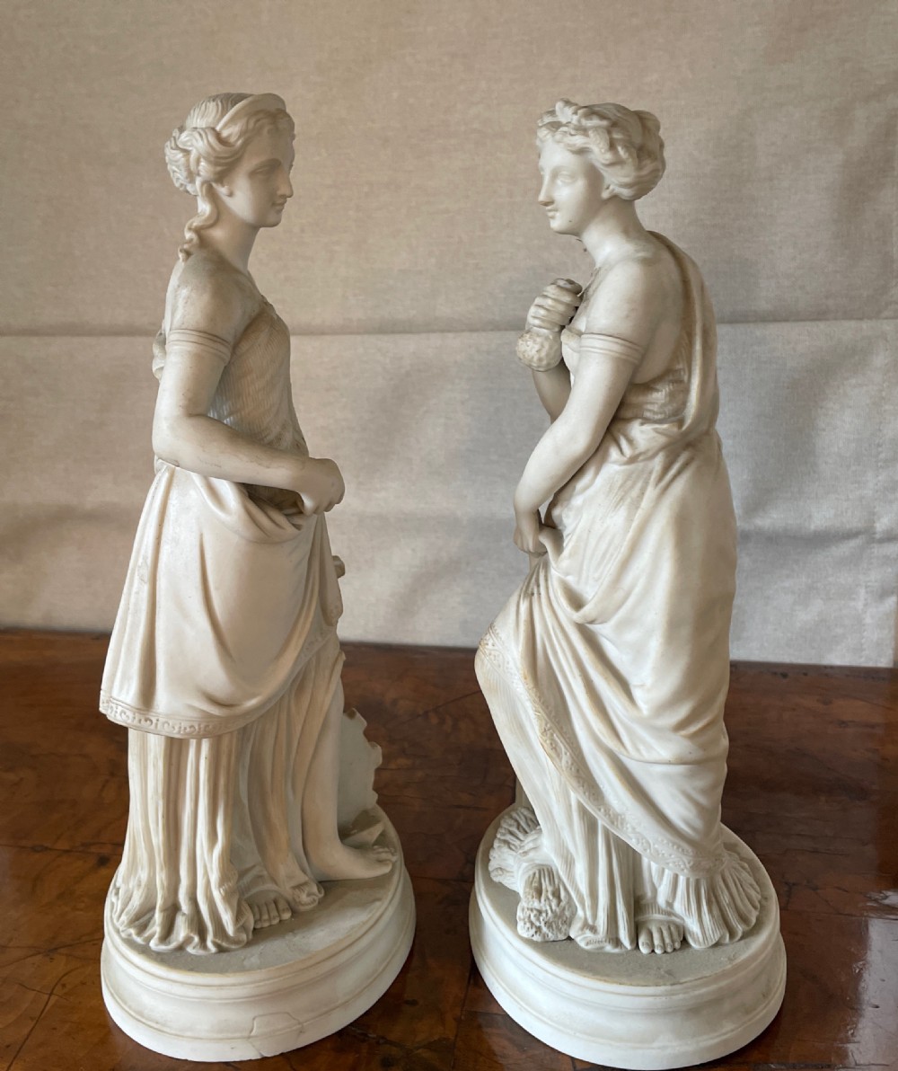 Pair of 19th-century Parian Ware figures View III