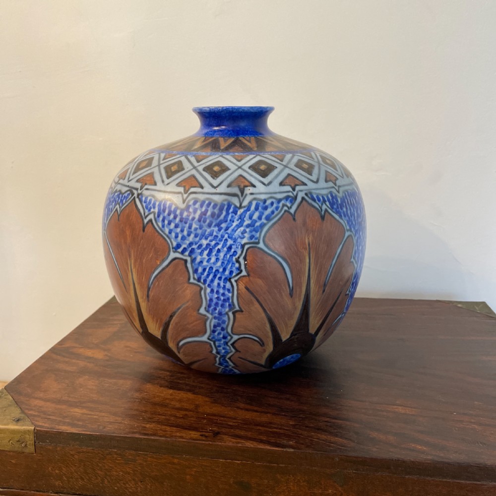 Decorative Chameleon Ware vase c1930 View II