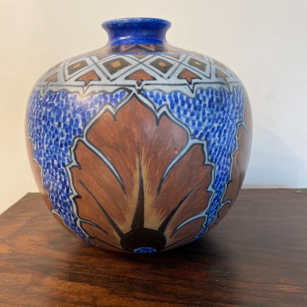 Decorative Chameleon Ware vase c1930 View V