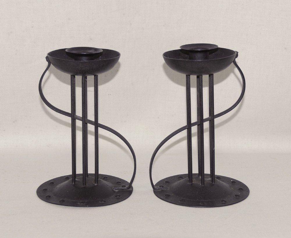 Pair of secessionist candlesticks by Hugo Berger (Goberg)