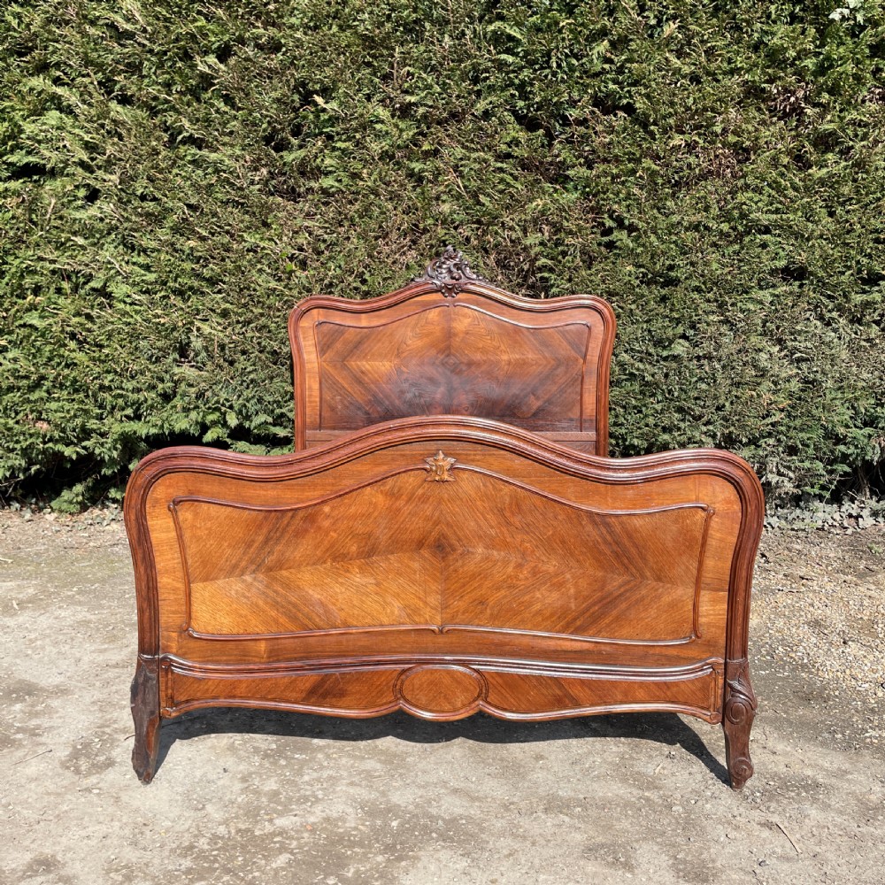 Antique French Louis XV style double bed c1890