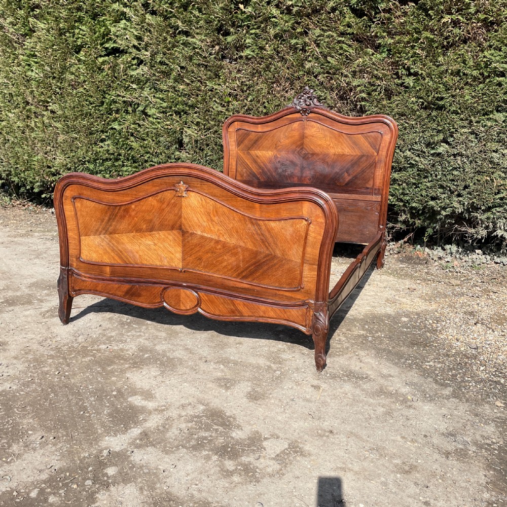 Antique French Louis XV style double bed c1890 View II