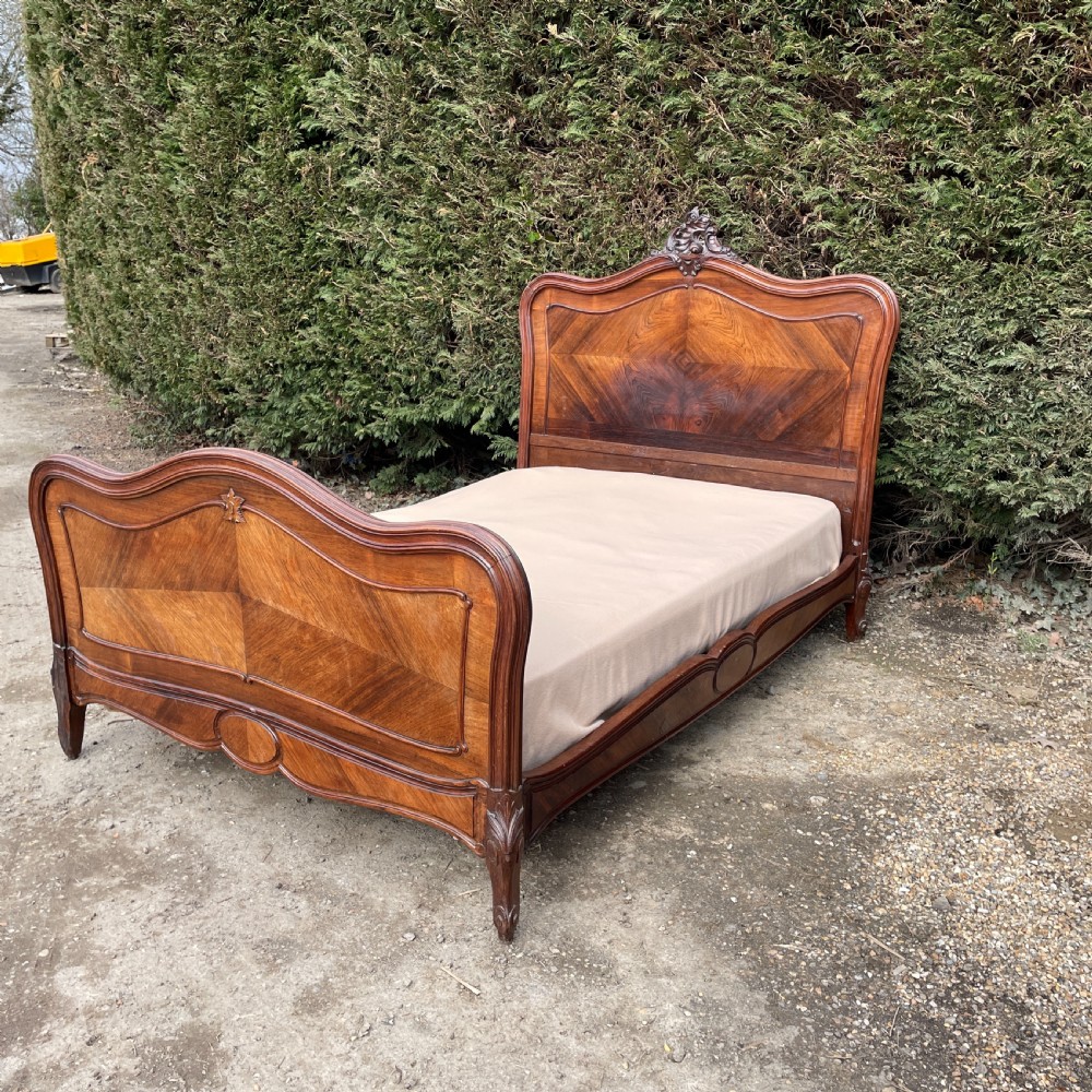 Antique French Louis XV style double bed c1890 View VII