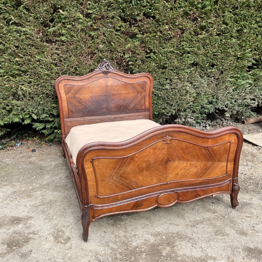 Antique French Louis XV style double bed c1890 View VIII