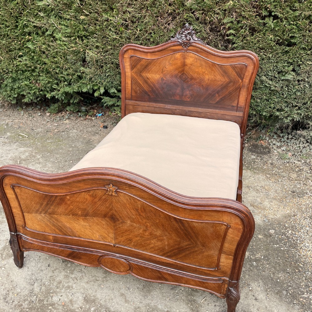 Antique French Louis XV style double bed c1890 View X
