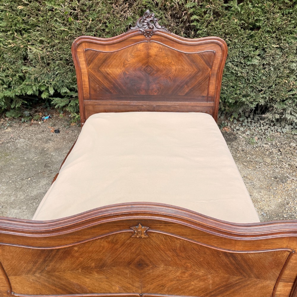 Antique French Louis XV style double bed c1890 View XII