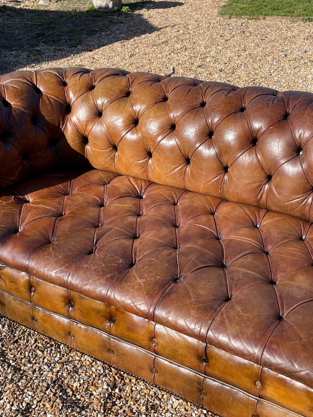 Early 20th Deep Buttoned Chesterfield Sofa View IV