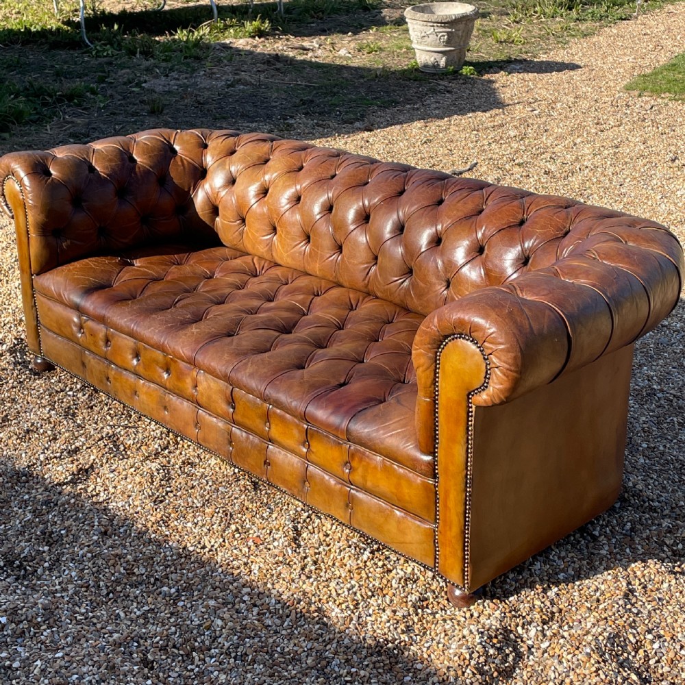 Early 20th Deep Buttoned Chesterfield Sofa View V