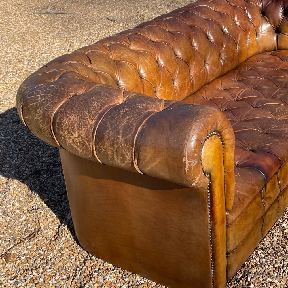 Early 20th Deep Buttoned Chesterfield Sofa View VI