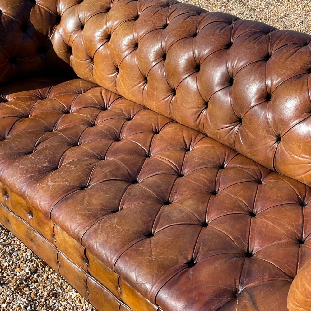 Early 20th Deep Buttoned Chesterfield Sofa View VIII