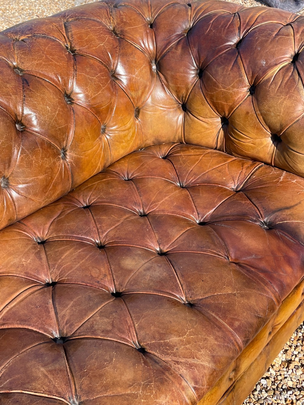 Early 20th Deep Buttoned Chesterfield Sofa View X