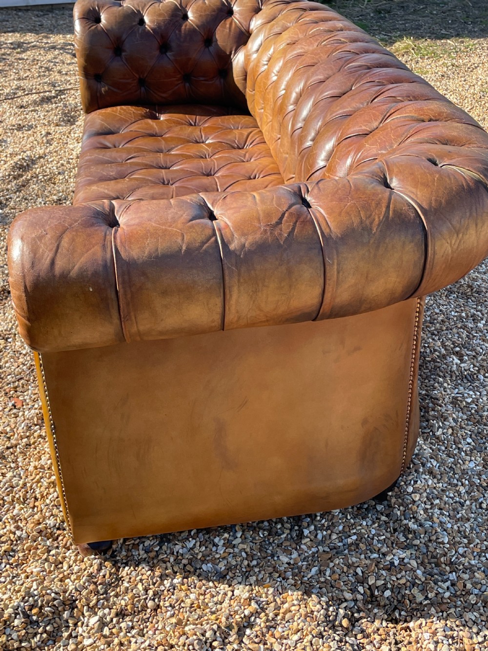Early 20th Deep Buttoned Chesterfield Sofa View XII