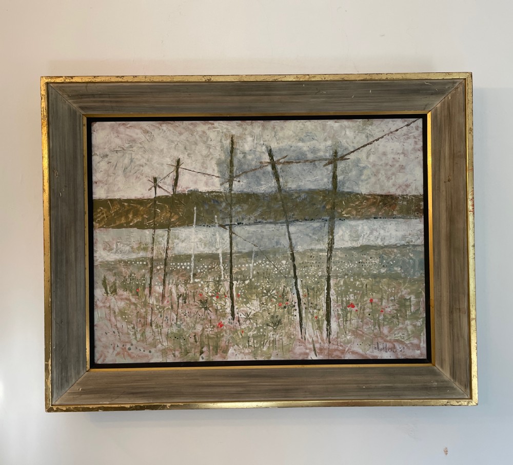 Battlefield landscape with poppies  By Talbot Hicks 1959 View II