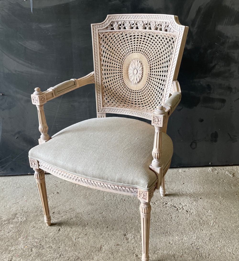 Early 20thc French colonial Fauteuil armchair (Reupholstered) View II