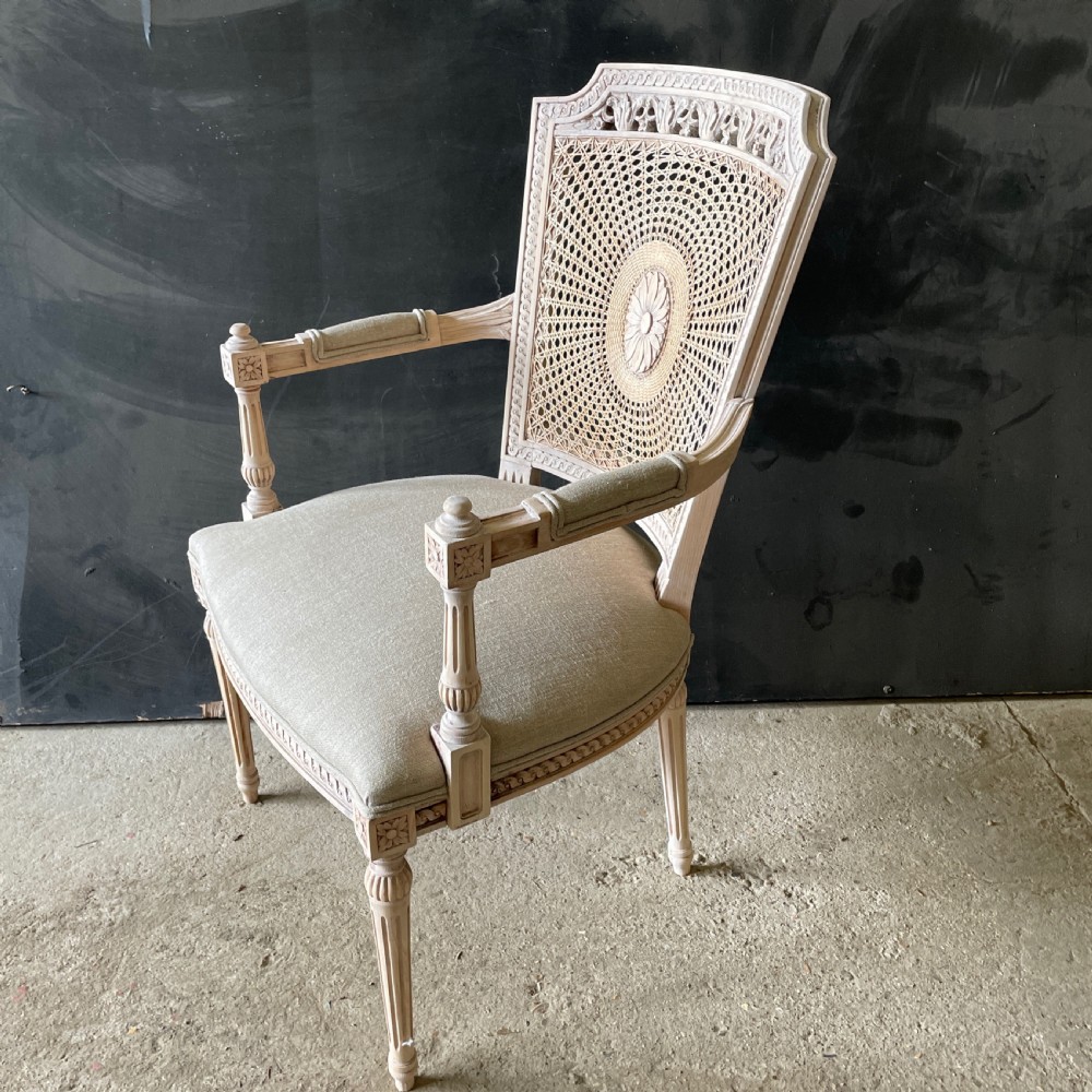 Early 20thc French colonial Fauteuil armchair (Reupholstered) View IV