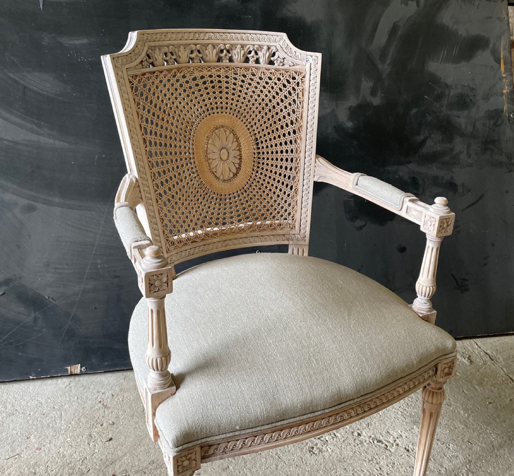 Early 20thc French colonial Fauteuil armchair (Reupholstered) View V
