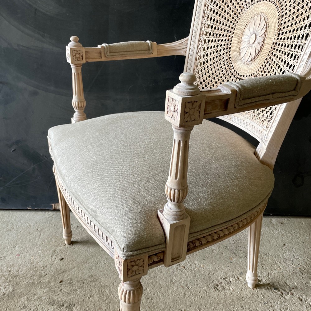 Early 20thc French colonial Fauteuil armchair (Reupholstered) View VII