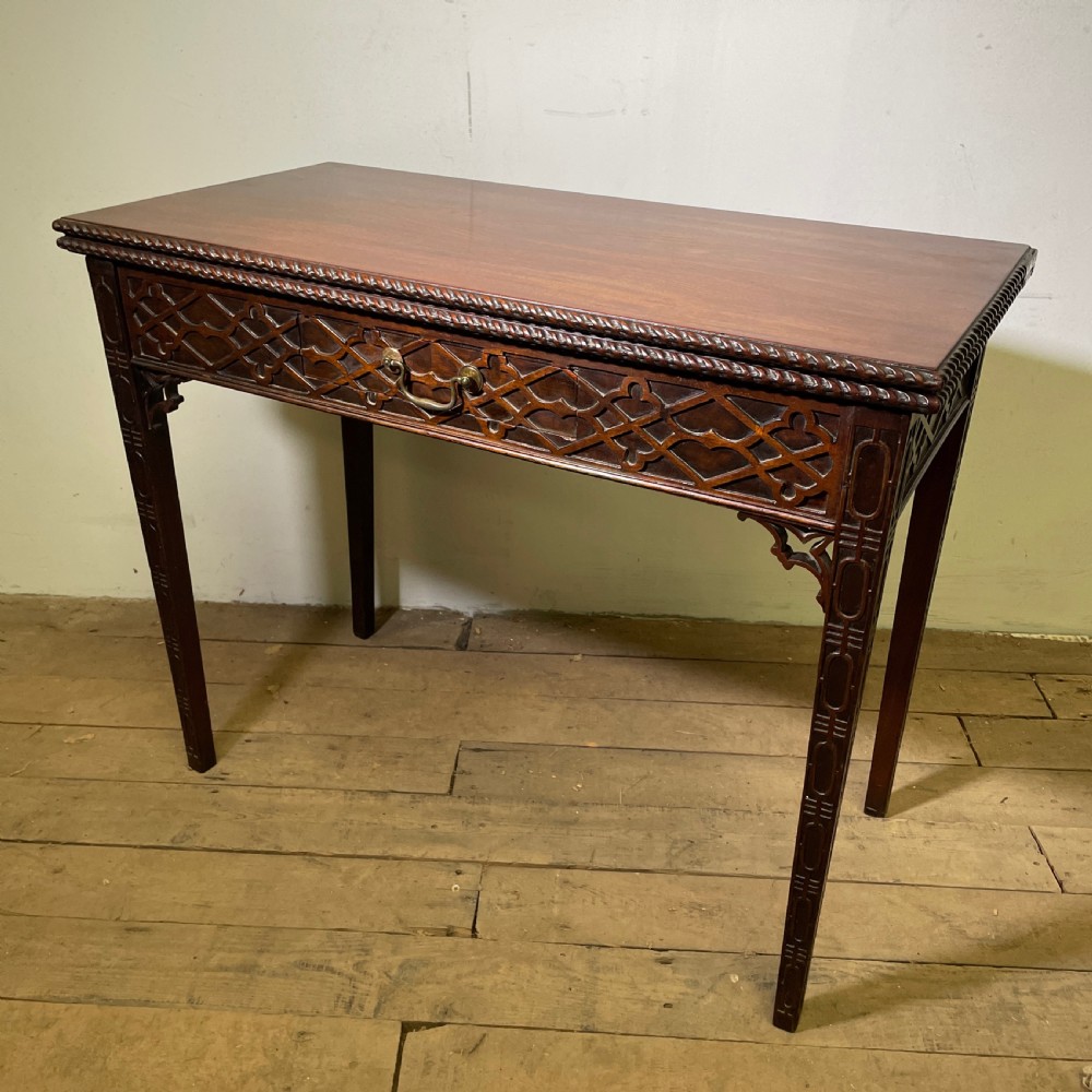 An English Chinese Chippendale style Mahogany tea table  C1890