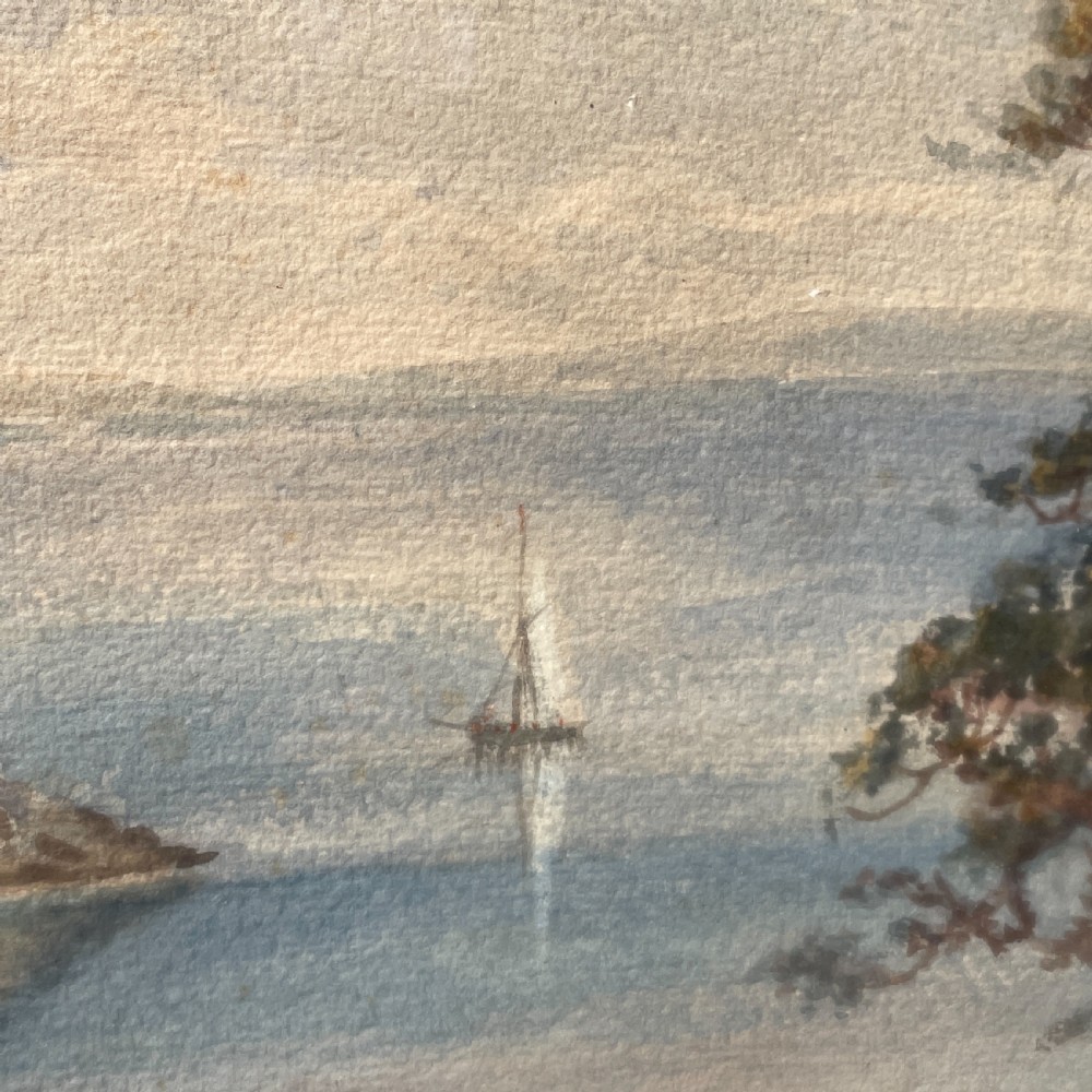Italian Coastal scene in watercolour by Charles Jones Way (1834-1919) View V