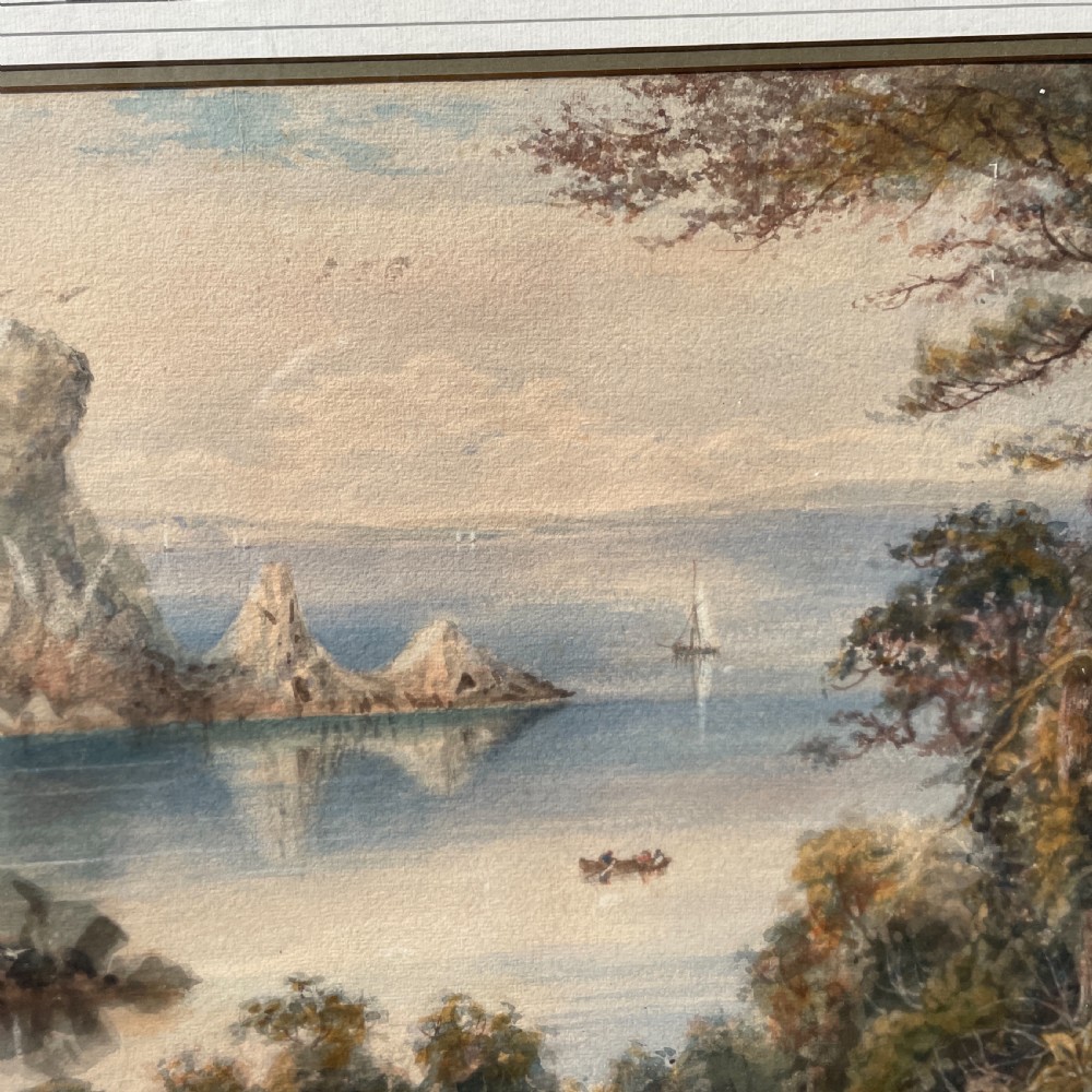Italian Coastal scene in watercolour by Charles Jones Way (1834-1919) View X