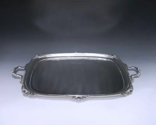 Antique Silver George V Two-Handled Tray made in 1910
