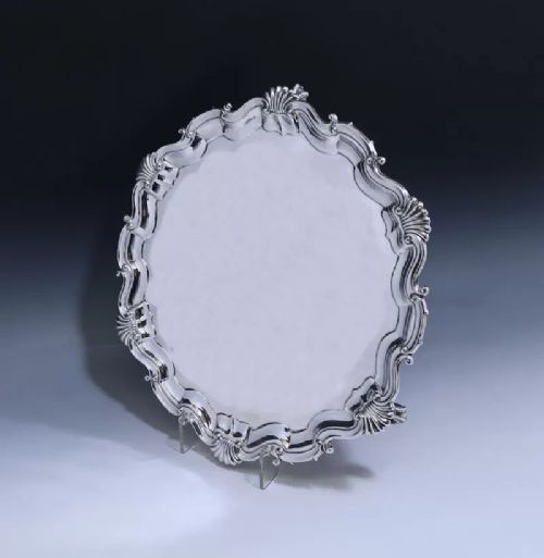 Antique Silver Victorian Salver made in 1890.
