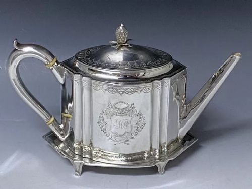 Antique Silver George III Teapot & Stand made in 1792
