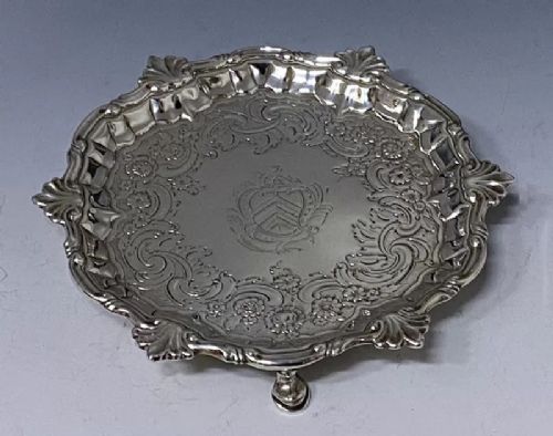 Antique Silver George II Salver made in 1747