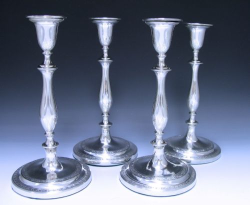 Set of Four George III Antique Silver Candlesticks made in 1792
