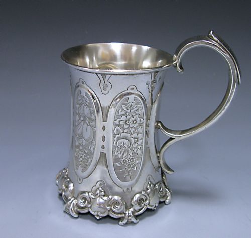 Antique Silver Victorian Christening Mug made in 1855