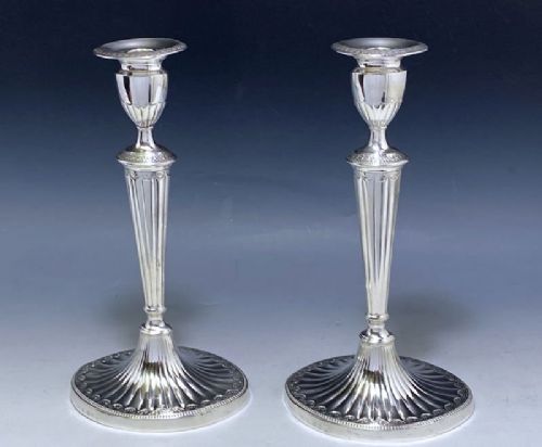 Pair of George III Antique Silver Candlesticks made in 1785