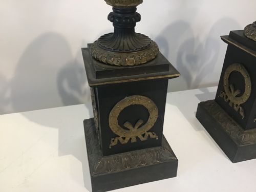 LARGE PAIR OF EMPIRE BRONZE AND ORMOLU CASSOLETTES - ADDITIONAL PHOTO 11