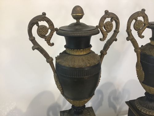 LARGE PAIR OF EMPIRE BRONZE AND ORMOLU CASSOLETTES - ADDITIONAL PHOTO 12