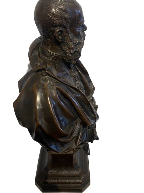 PAIR OF BRONZE BUSTS EMPEROR FRANZ JOSEPH - ADDITIONAL PHOTO 7